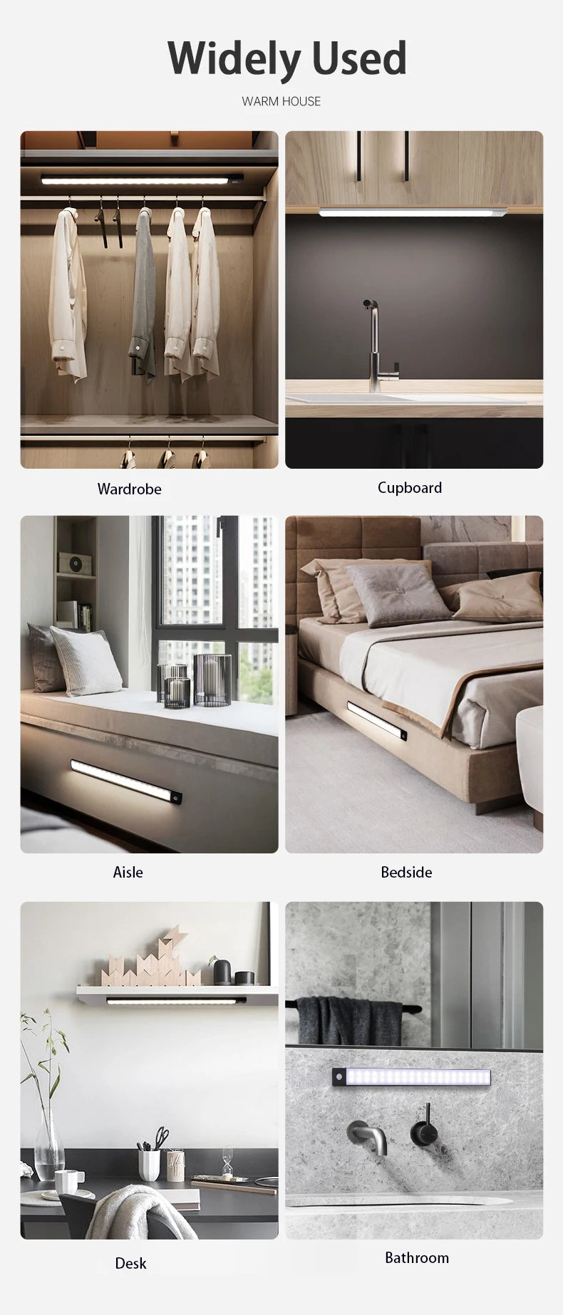 LED Sensor Licht – Wiederaufladbare Schrankbeleuchtung mit Bewegungssensor