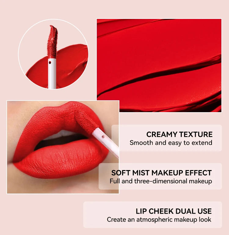 Matte Flüssig-Lippenstift 6 Farben – Langanhaltend, Wasserdicht, Sexy Nude/Rosa/Rot