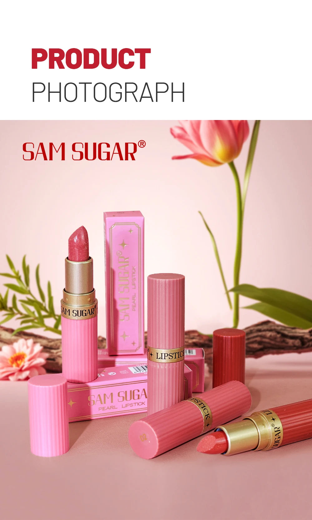 Rosa Glitzer Lippenstift – Wasserfest & Matt Finish