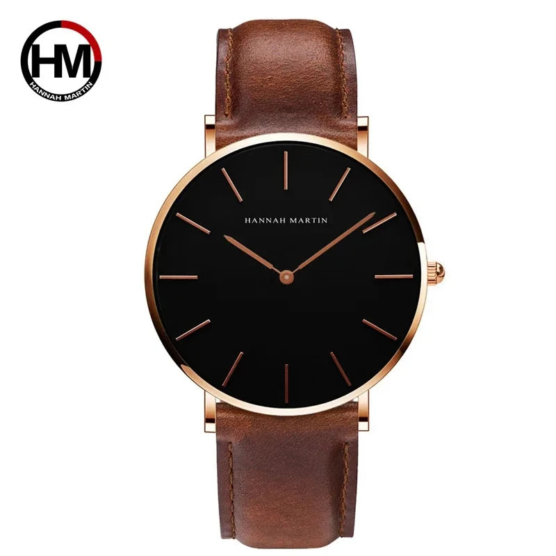 Hannah Martin Ultra Dünne Quarz Männer Uhr Edelstahl Mesh Uhren Männer Einfache Mode Business Japan Armbanduhr Uhr Männlich