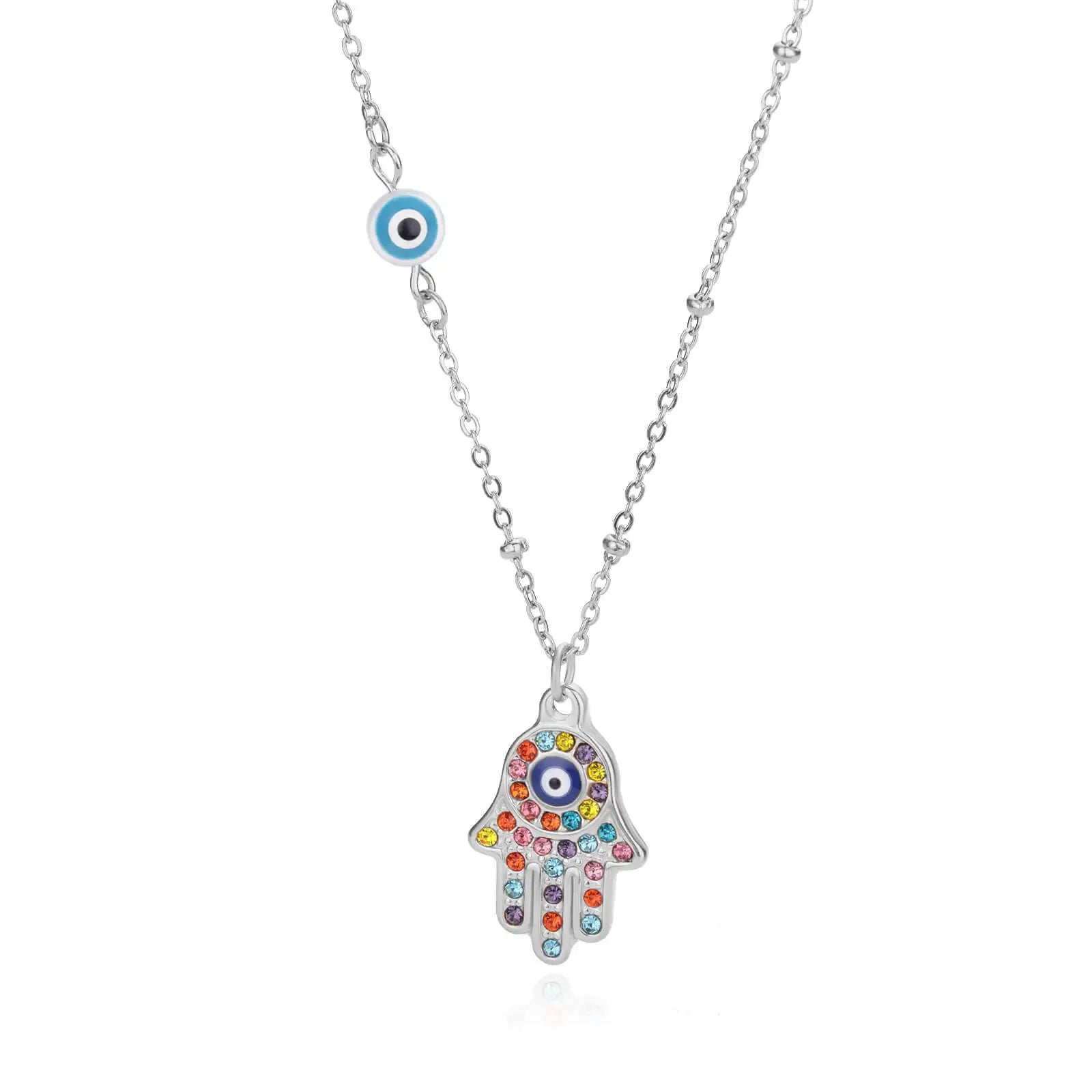 Türkische Hamsa Evil Eye Halsketten für Frauen Edelstahl Gold Farbe Charme Halsband Halskette Weihnachten Schmuck Zubehör Geschenk