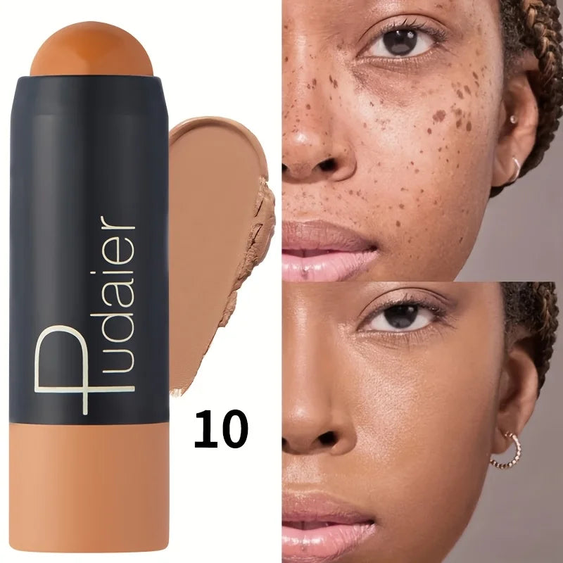 2-in-1-Grundierungs- und Concealer-Stick, wasserfest, langlebig, vollständige Abdeckung, Hautunreinheiten, glattes Make-up auf Basis