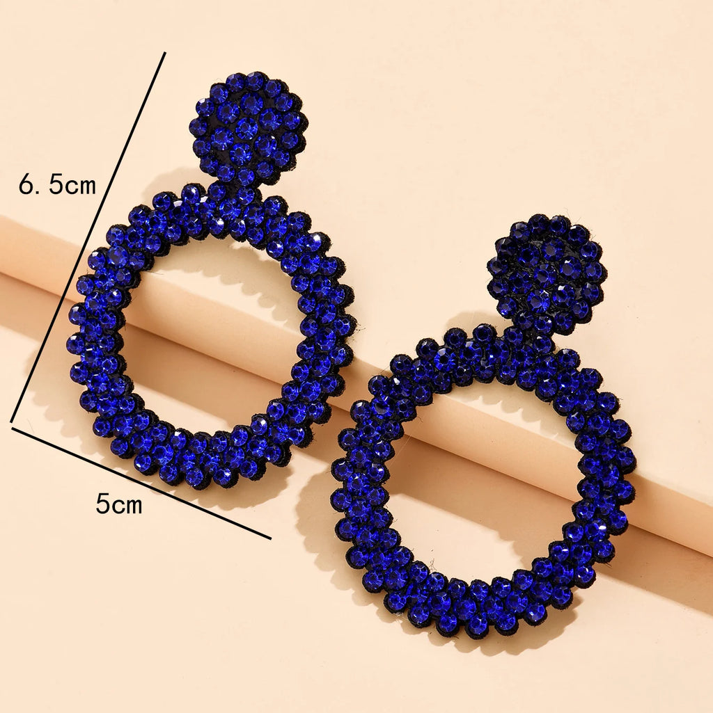 Handgemachte Punkt Diamant Tropfen Ohrringe für Frauen neue runde Mode schillernden Party Schmuck Geschenk