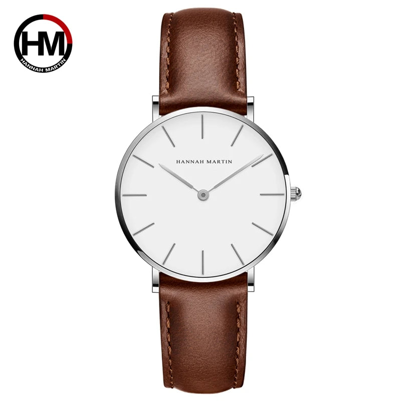 Hannah Martin Top Marke Luxus Uhren Frauen Edelstahl Mesh Gürtel Uhr Japan Quarzwerk Uhr Damen Armbanduhr