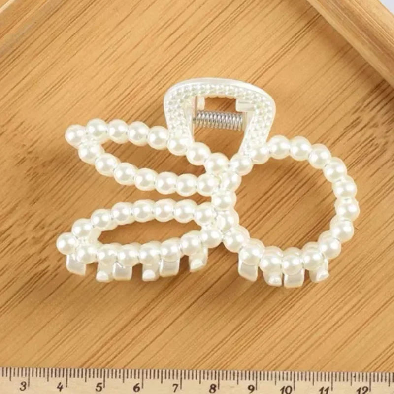 Koreanische Imitation Perle Haarnadeln Geometrische Haar Krallen Bad Große Fang Clip Shark Clip Zurück Kopf Haar Clip Frauen Haar Zubehör