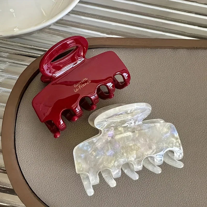 5,5 cm lange Acetat-Haarkrabben, rote Haarspangen für Mädchen und Frauen, zum Binden von Haarschmuck, neue koreanische Mode