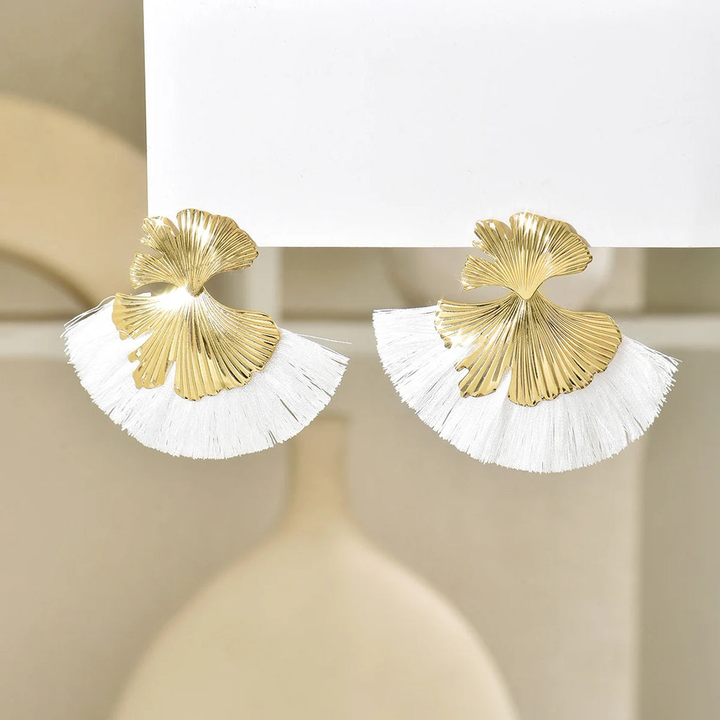 Mode Böhmen Lange Blätter Quaste Ohrringe für Frauen Ethnische Große Tropfen Ohrringe Aussage Ohrring Modeschmuck pendientes