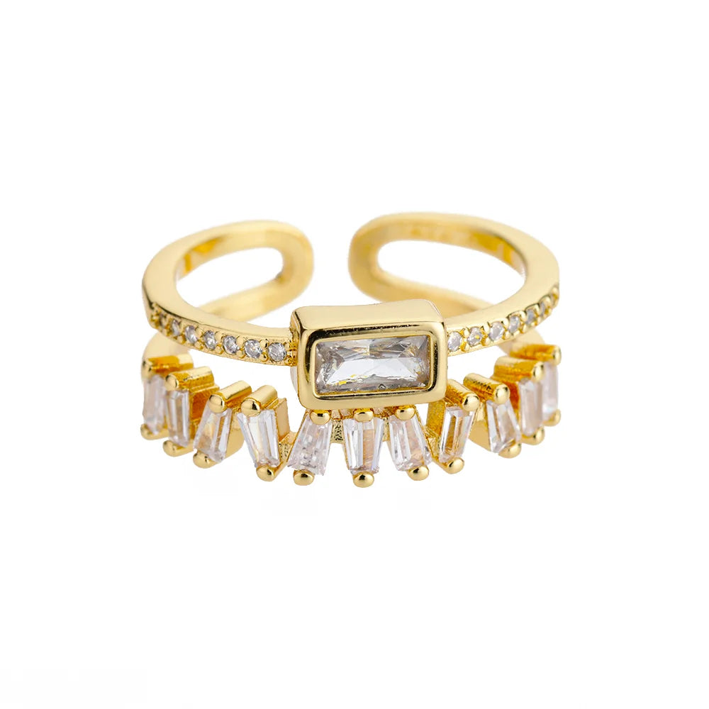 Bunte Zirkon Ringe Für Frauen Gold Farbe Edelstahl Farbige Zirkonia Ring Luxus Mode Hochzeit Schmuck Geschenk