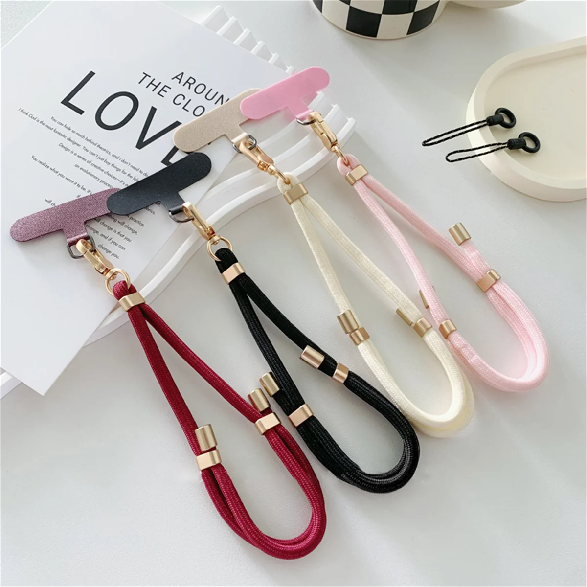 Luxus Metall Nylon Kurze Lanyard Telefon Strap Keycord Hängende Hosen Zubehör Stilvolle Anti-verlust Schlüsselbund Handgelenk Seil Starp