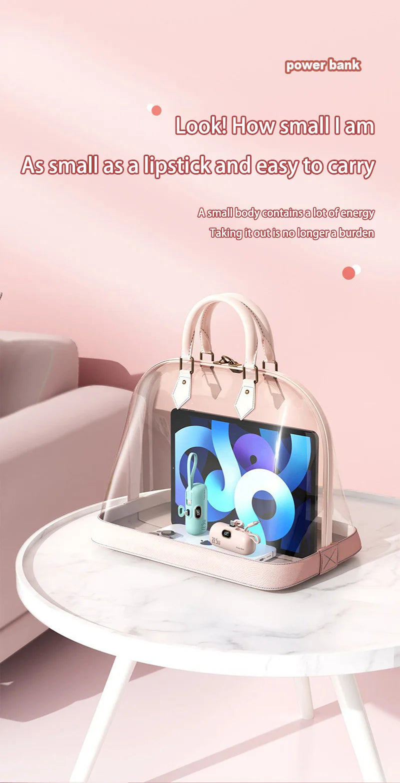 Mini Powerbank 30000 mAh | Tragbarer Externer Akku mit Schnellladefunktion