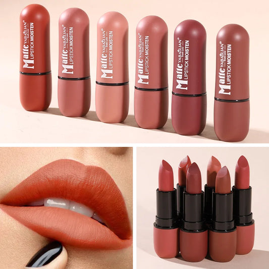 Matter Lippenstift – Samtweiches Finish in 6 trendigen Farben