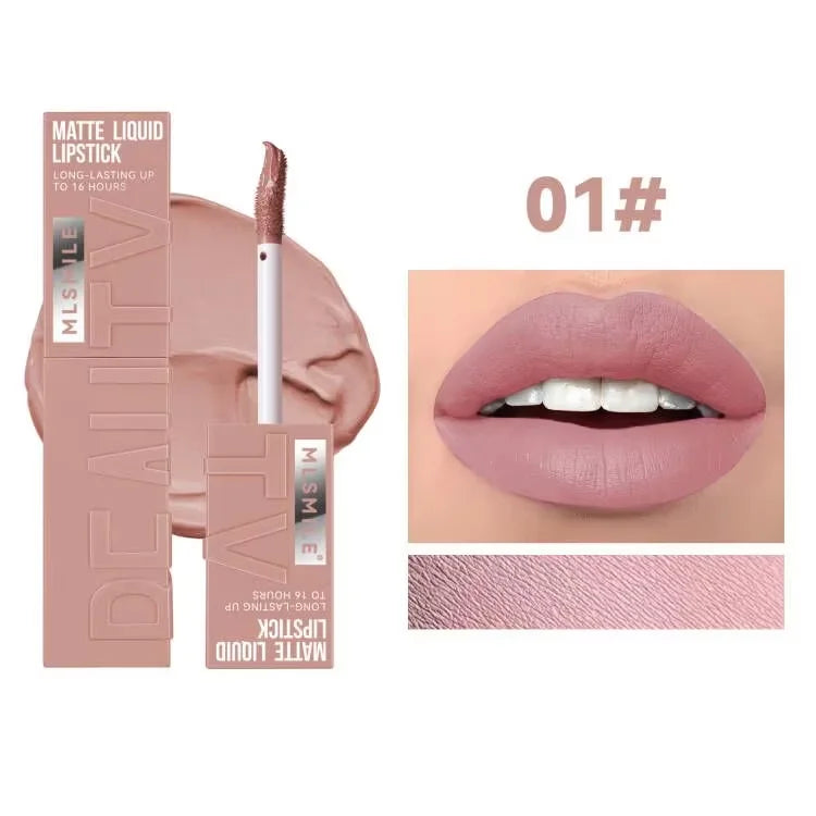 Matte Flüssig-Lippenstift 6 Farben – Langanhaltend, Wasserdicht, Sexy Nude/Rosa/Rot