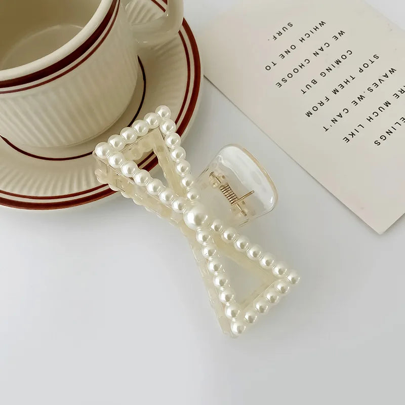 Koreanische Imitation Perle Haarnadeln Geometrische Haar Krallen Bad Große Fang Clip Shark Clip Zurück Kopf Haar Clip Frauen Haar Zubehör