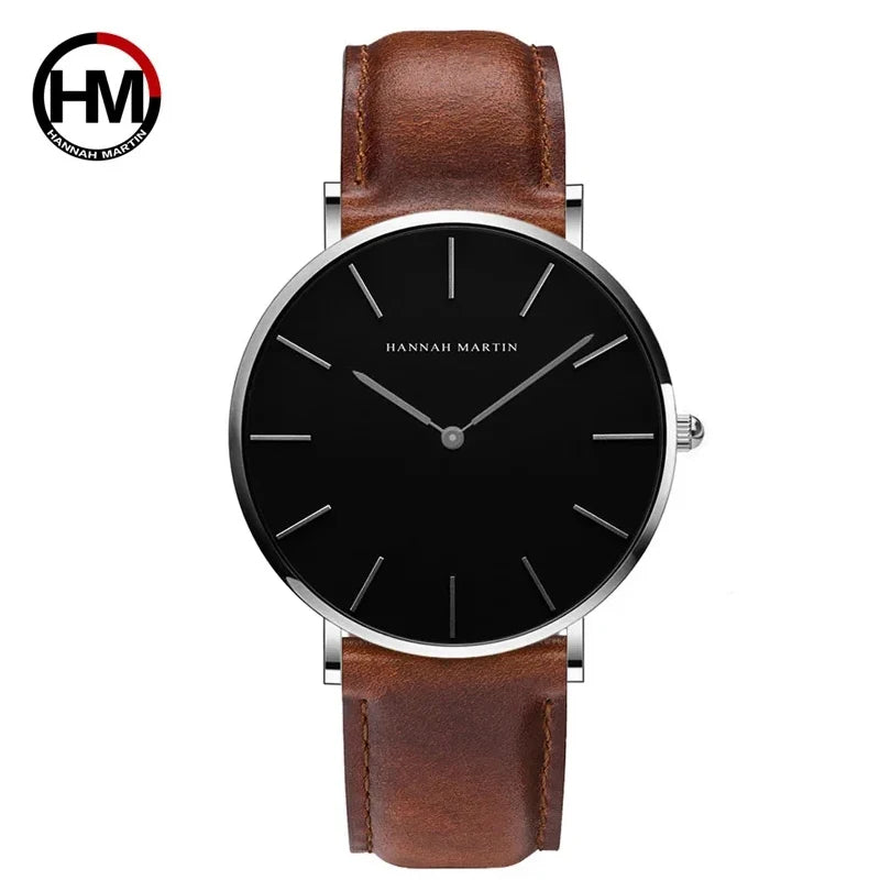 Hannah Martin Ultra Dünne Quarz Männer Uhr Edelstahl Mesh Uhren Männer Einfache Mode Business Japan Armbanduhr Uhr Männlich