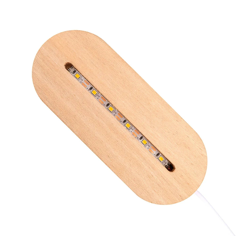 Personalisierbares Baby Nachtlicht mit USB & Holzbasis