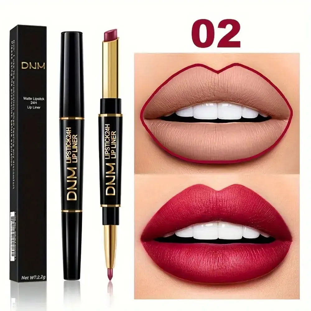 Doppelseitiger Lippenstift & Lipliner – hochpigmentiert, wasserfest, langanhaltend