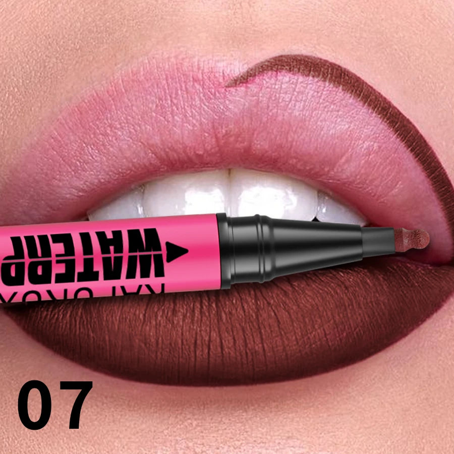 1PC Flüssigkeit Matte12-Farbe Lipliner Bleistift Wasserdicht Plumping Fleck Lippenstift Natürliche Lip Liner Umriss Lippen Kontur Make-Up