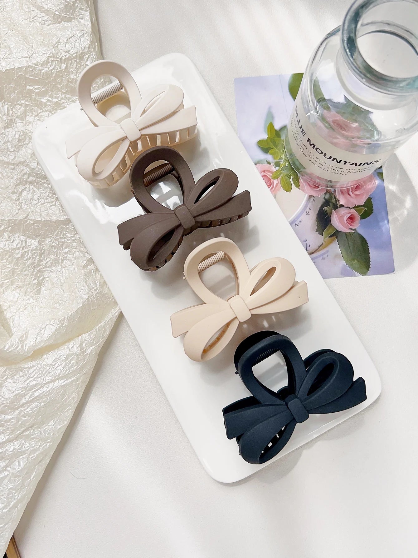 Hawaiianische Blumenkrallenklammern für Frauen, Blumen-Haarklammern mit Marmorader für dünnes Haar, süßer Strand-Haarschmuck