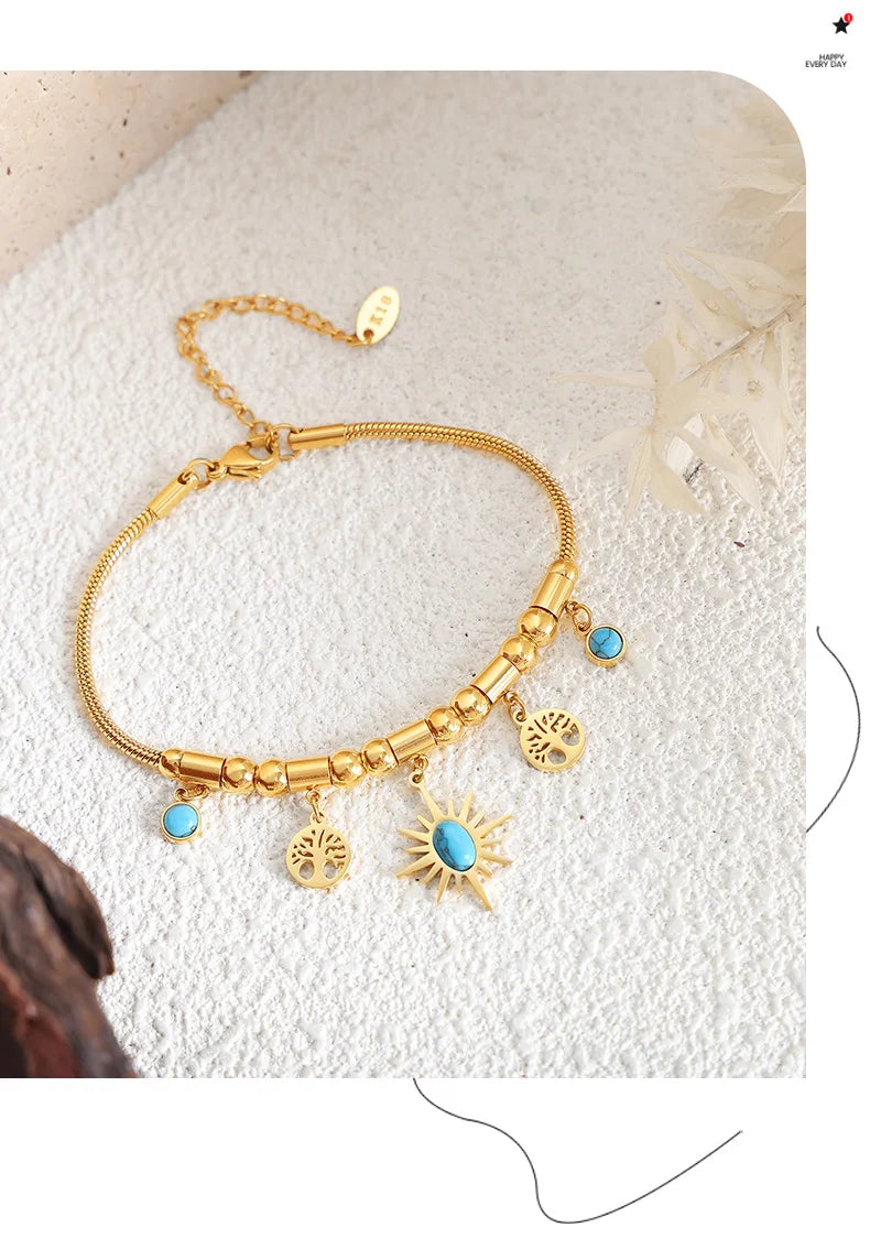 Mode Edelstahl vergoldet Armband Halskette Set Frau 2-teilig Luxus Braut Hochzeit Schmuck Zubehör