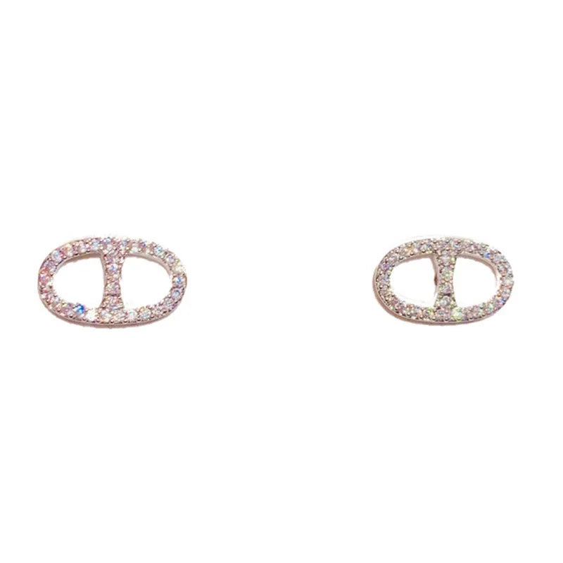Ohrstecker aus 925er-Sterlingsilber, Kristall-Schwein-Nasen-Ohrstecker für Frauen und Mädchen, Party-Schmuck für Mädchen, Freund, Geschenk
