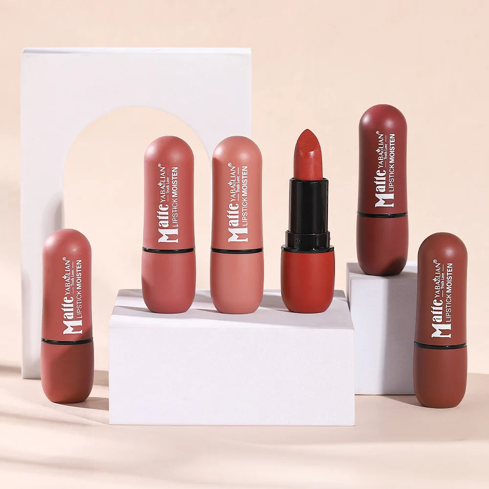 Matter Lippenstift – Samtweiches Finish in 6 trendigen Farben