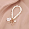1PC Nette Shell Herz Bogen Imitation Perle Perlen Kette Anhänger Telefon Schlüsselbund Imitation Perle Tasche Schlüssel Kette