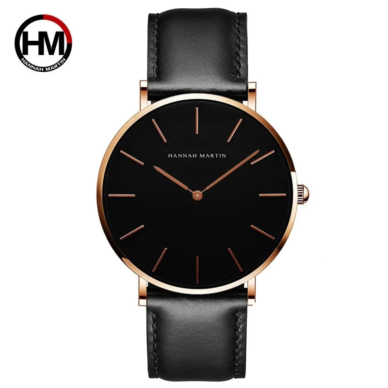 Hannah Martin Ultra Dünne Quarz Männer Uhr Edelstahl Mesh Uhren Männer Einfache Mode Business Japan Armbanduhr Uhr Männlich