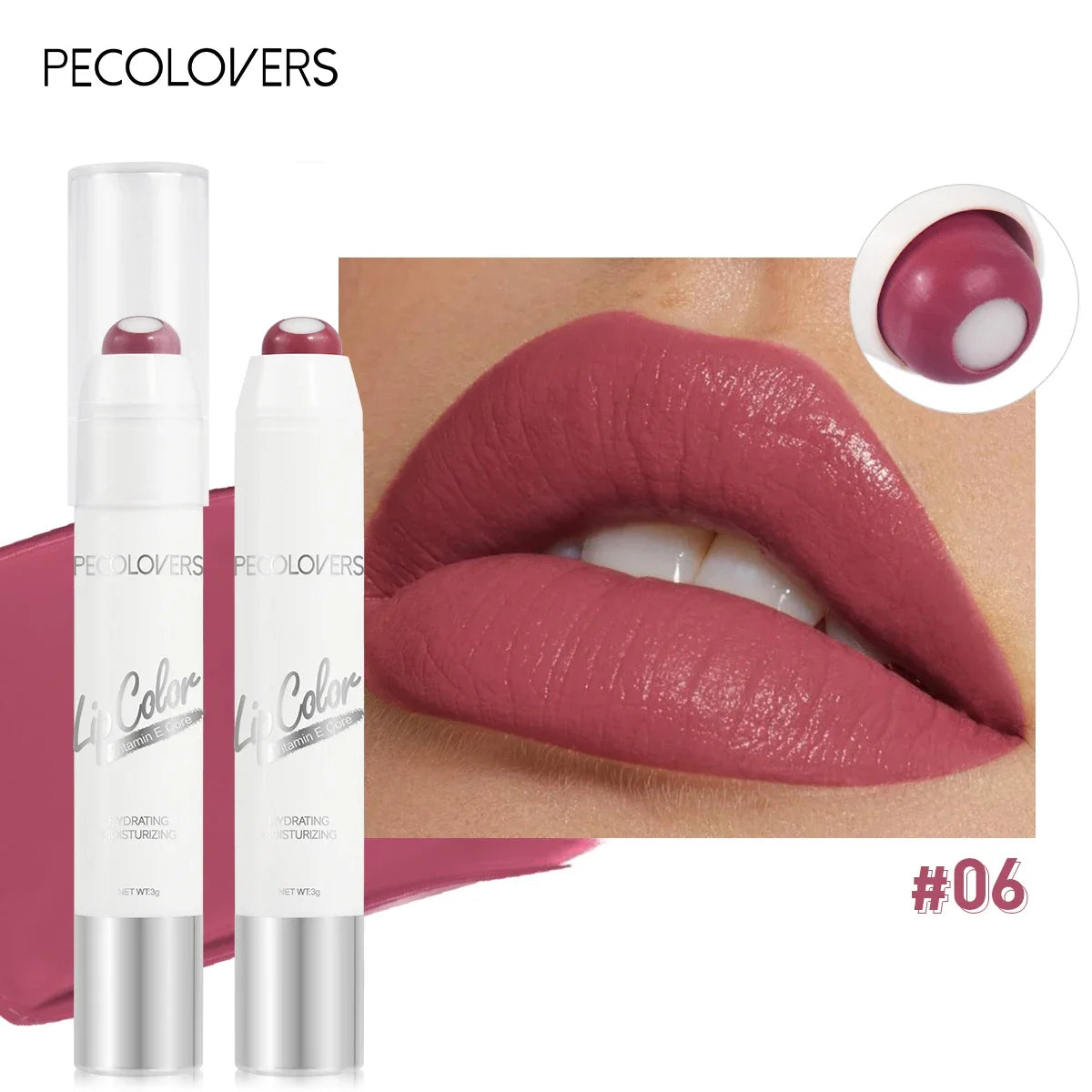 2-in-1 Nude Lippenstift Mattroter Lippenbalsam Feuchtigkeitsspendender 6 Farben Sandwich-Lippenstift Wasserdichter, langlebiger Antihaft-Cup-Lippenstift