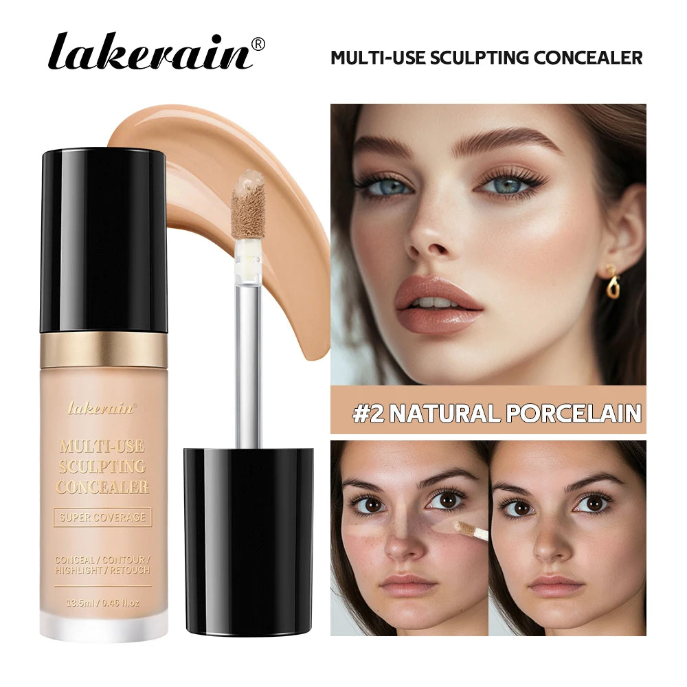 Lakerain 5-Farben-wasserfester Concealer, matt, hohe Deckkraft, ölkontrollierende Grundierung für Aknenarben und Augenringe, Kosmetika