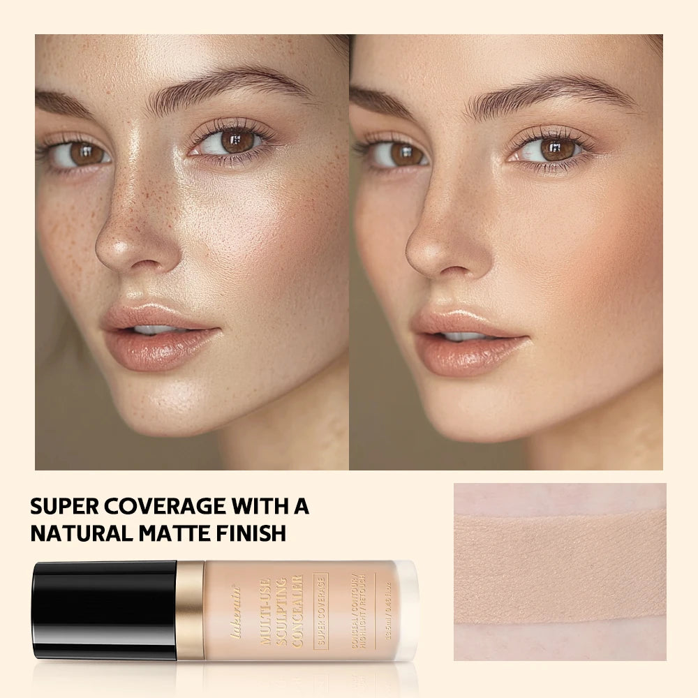 Lakerain 5-Farben-wasserfester Concealer, matt, hohe Deckkraft, ölkontrollierende Grundierung für Aknenarben und Augenringe, Kosmetika