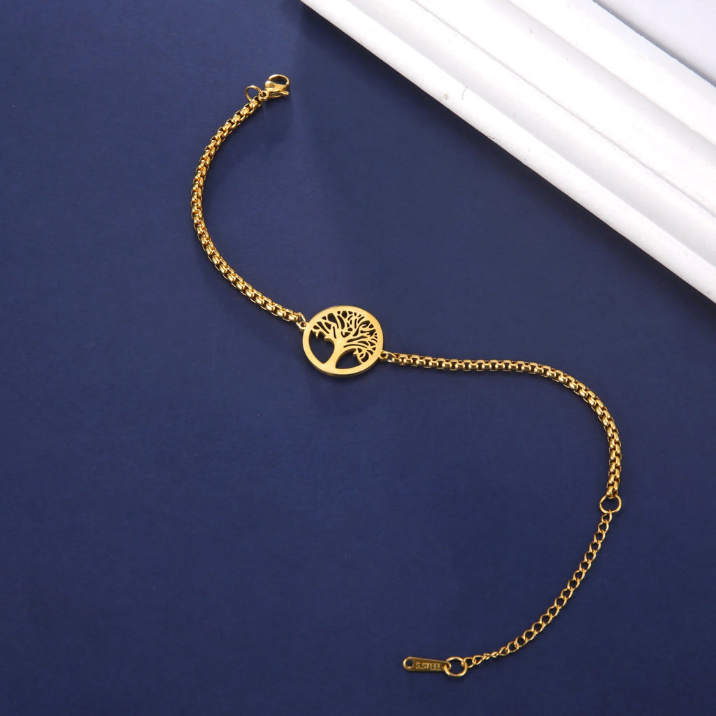 Edelstahl-Armband mit Lebensbaum-Anhänger – Klassischer Schmuck für Damen und Herren