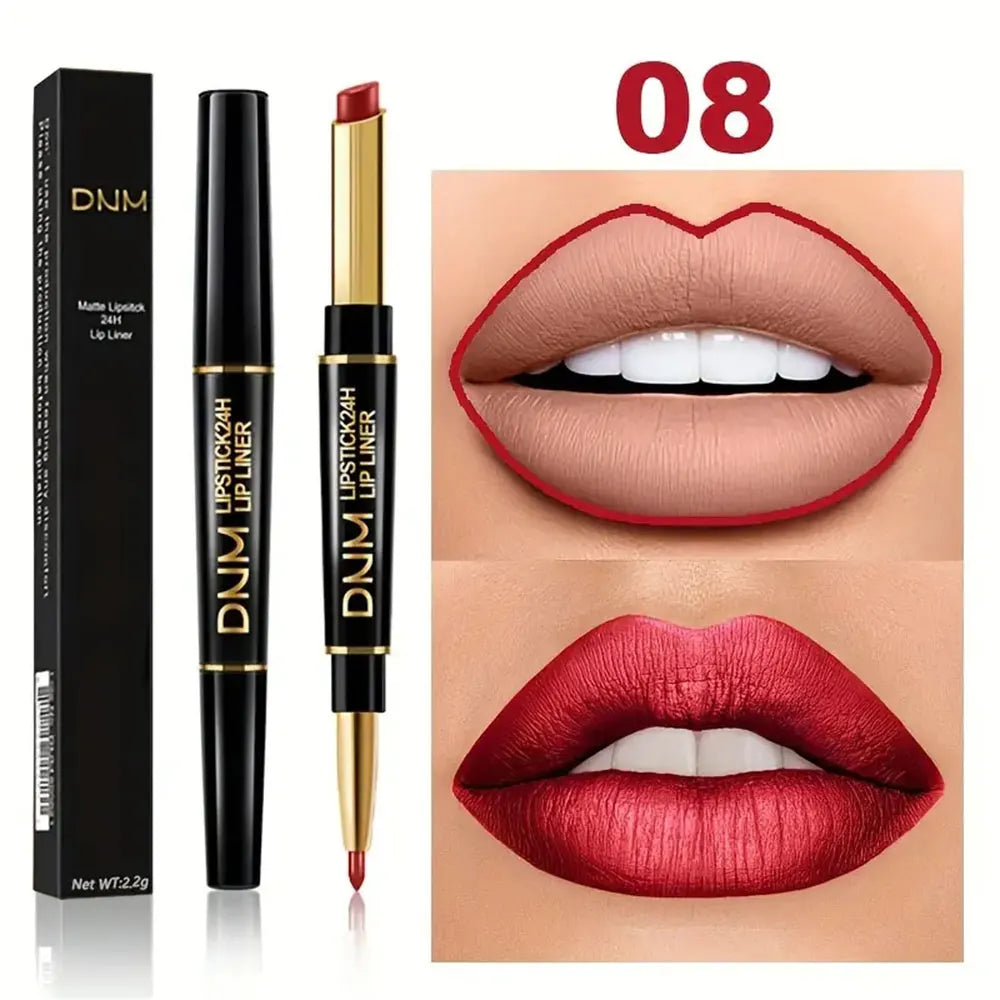Doppelseitiger Lippenstift & Lipliner – hochpigmentiert, wasserfest, langanhaltend