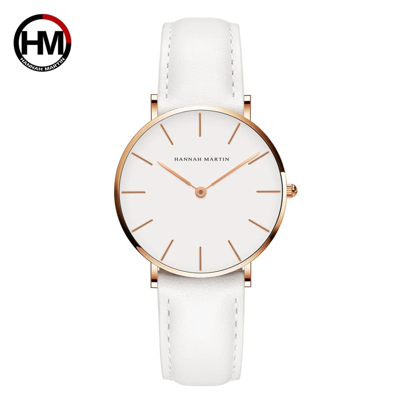 Hannah Martin Top Marke Luxus Uhren Frauen Edelstahl Mesh Gürtel Uhr Japan Quarzwerk Uhr Damen Armbanduhr