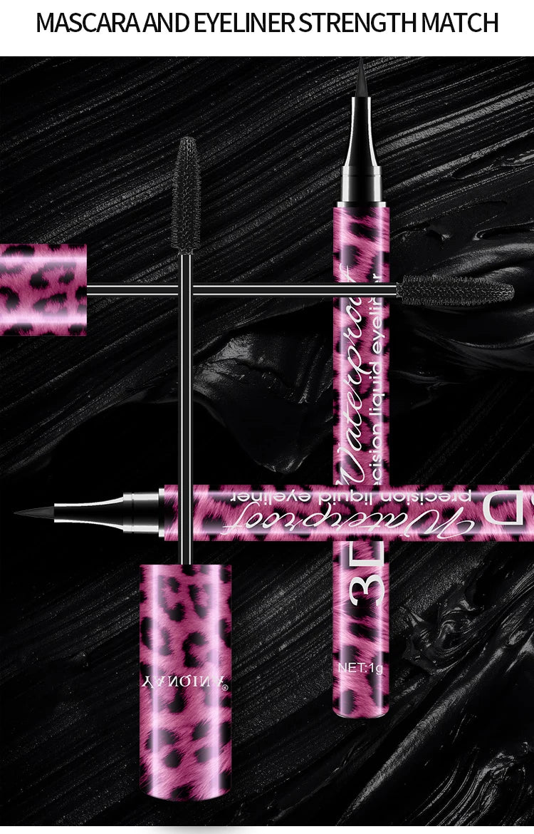 Yanqina flüssiger Eyeliner Bleistift 4d wasserdichte Mascara Set Kosmetik Eyeliner dicke Curling Mascara Augenbrauen Bleistift Augen Make-up