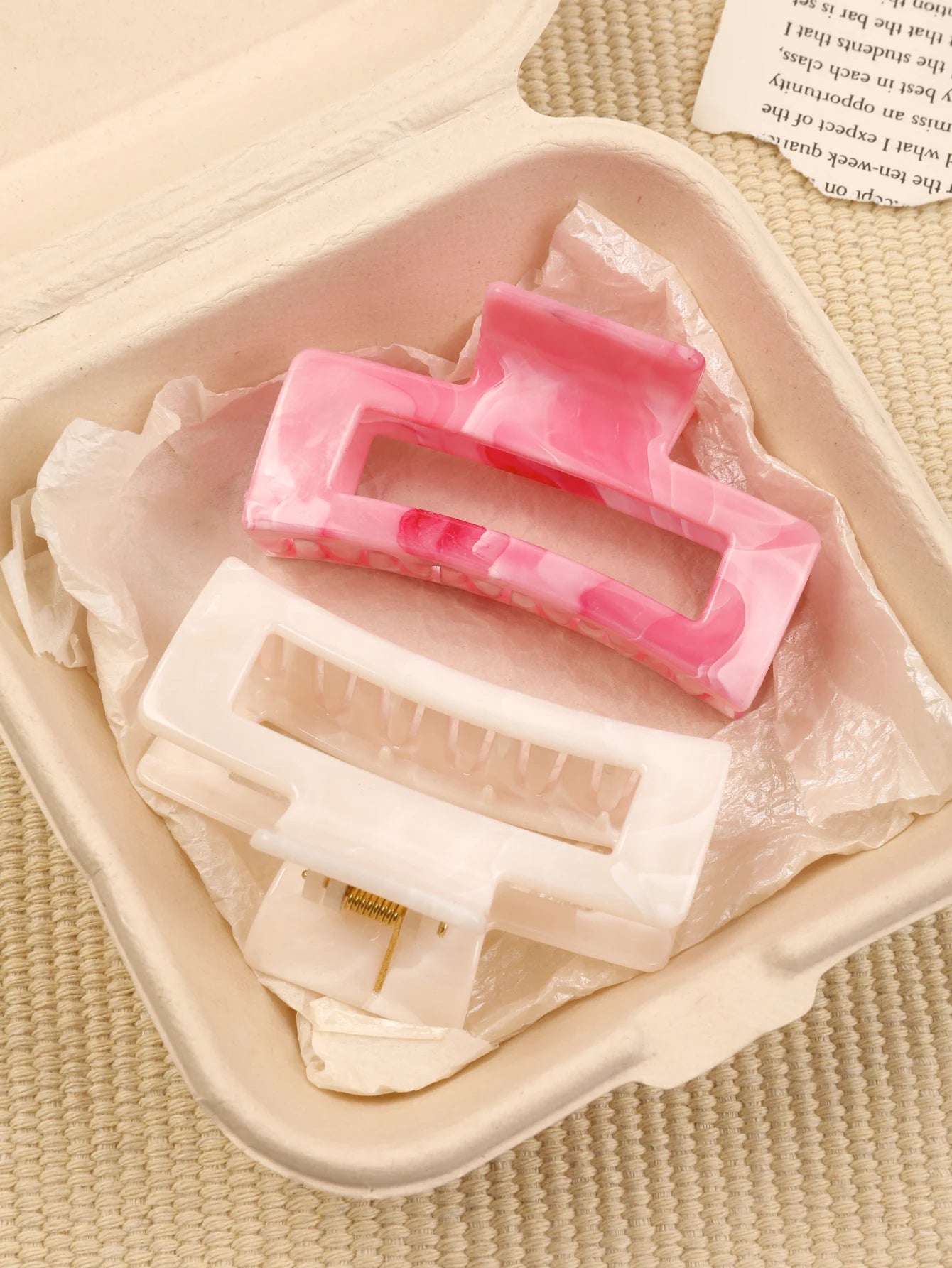 Große Marmor-Haarklammern 2er-Set – Starker Halt für dickes Haar