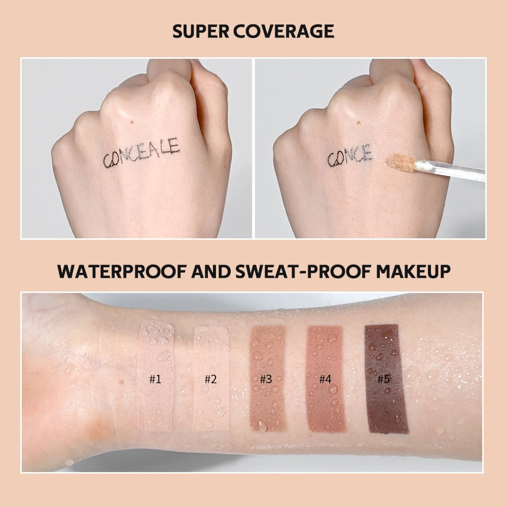 Lakerain 5-Farben-wasserfester Concealer, matt, hohe Deckkraft, ölkontrollierende Grundierung für Aknenarben und Augenringe, Kosmetika