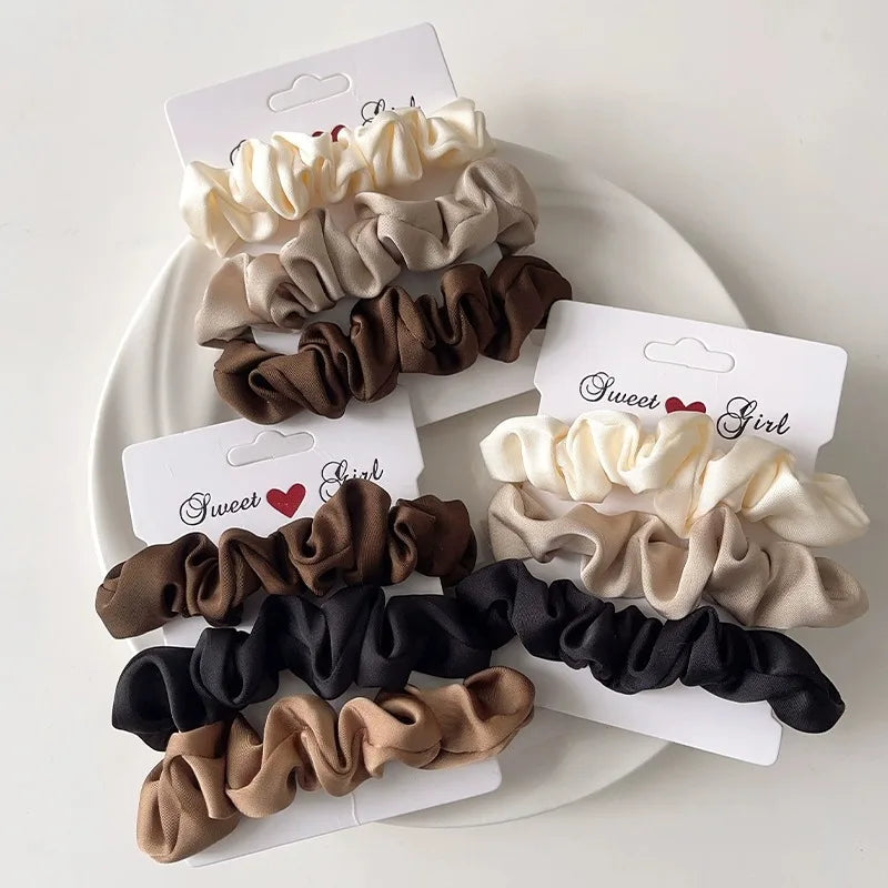 Satin Scrunchies für Frauen | Set Elastische Haarbänder