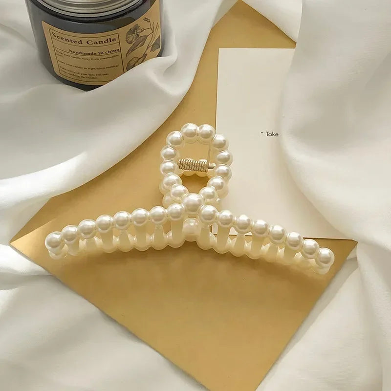 Koreanische Imitation Perle Haarnadeln Geometrische Haar Krallen Bad Große Fang Clip Shark Clip Zurück Kopf Haar Clip Frauen Haar Zubehör