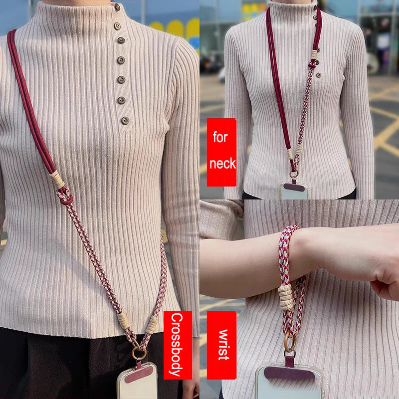 3-in-1-Umhängeseil zum Aufhängen von Mobiltelefonen, Umhängeband, Handschlaufe, abnehmbares Telefon-Lanyard, Wasserbecher-Hängeseil