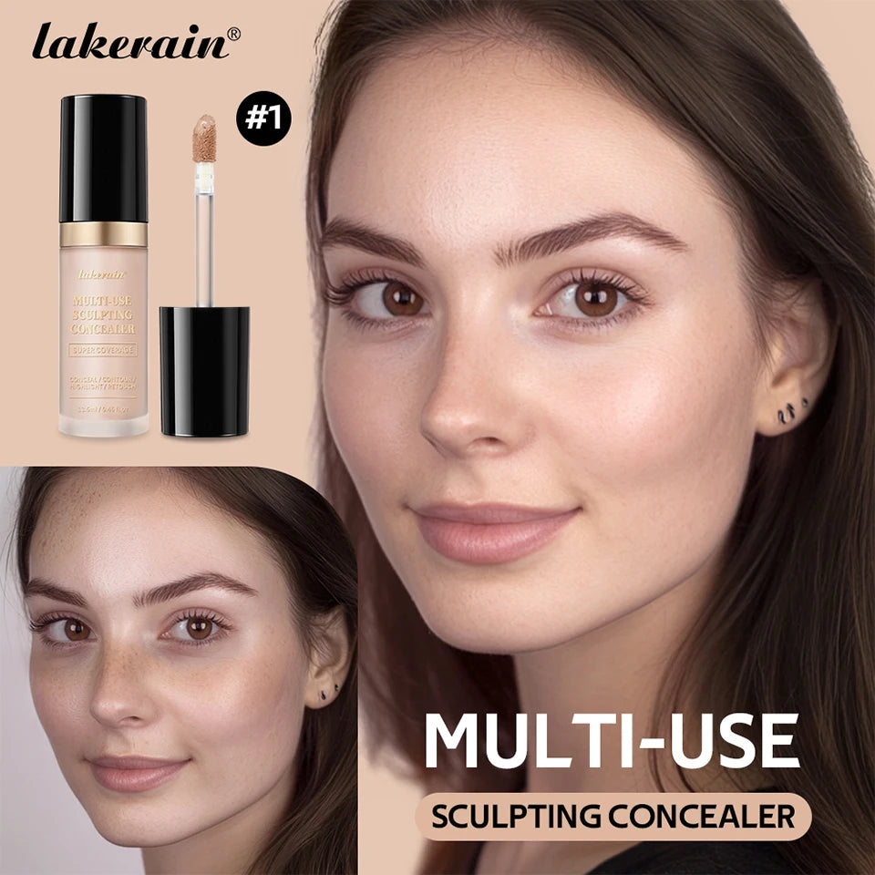 Lakerain 5-Farben-wasserfester Concealer, matt, hohe Deckkraft, ölkontrollierende Grundierung für Aknenarben und Augenringe, Kosmetika