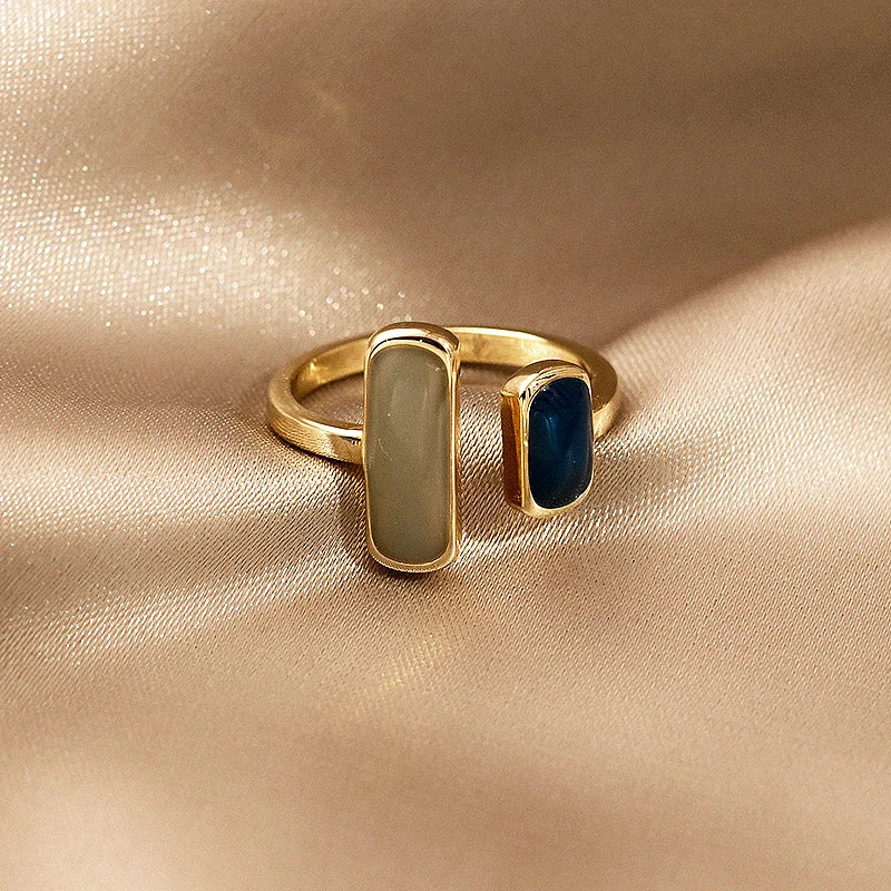 Neue Einstellbare Bunte Tropf Glasur Ring Frauen Mode Retro Geometrische Gold Farbe Metall Ringe Hochzeit Schmuck Geburtstag Geschenk