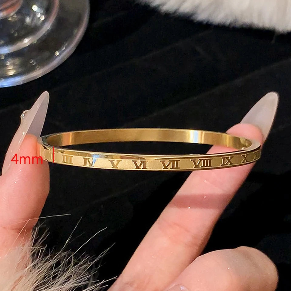 ZAKOL 5/1 Stück funkelndes Edelstahl-Armband-Set mit Zirkonia-Intarsien für Damen, stapelbare Armreifen, modisch, lichtecht, Schmuck, Geschenk