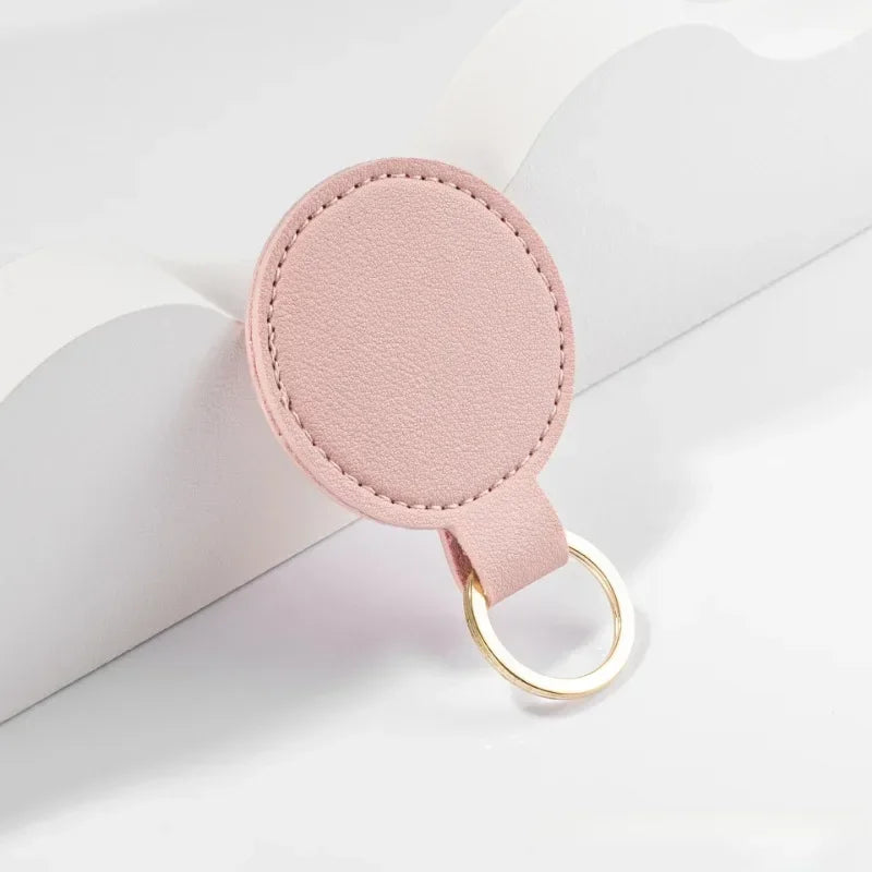 Personalisierter runder Schlüsselanhänger aus PU-Leder