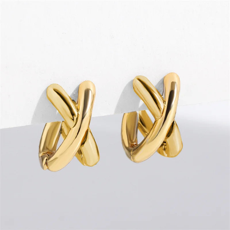 Vintage CC Design Ohrstecker für Frauen Koreanische Mode X Kreuz Zirkon Ohrring Verlobung Schmuck Geschenke Großhandel