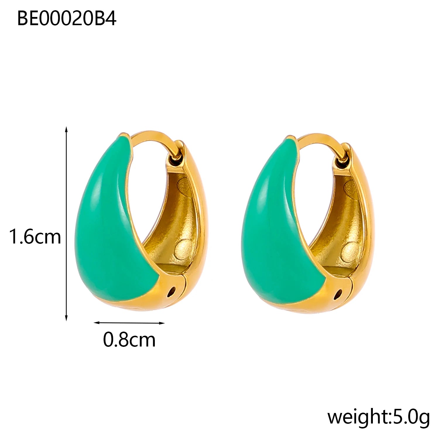 Glamour Jewelry Edelstahl tropfendes Öl schwarz weiß bunte Emaille-Creolen geometrische Emaille-Ohrstecker für Frauen