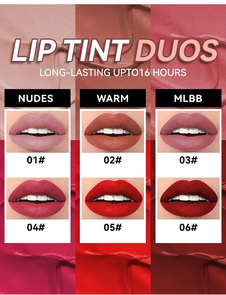 Matte Flüssig-Lippenstift 6 Farben – Langanhaltend, Wasserdicht, Sexy Nude/Rosa/Rot