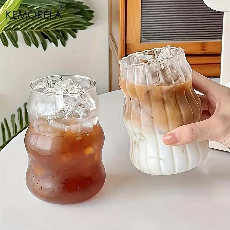 Stylische Gläser | Transparente Becher für Kaffee, Tee, Saft, Wasser