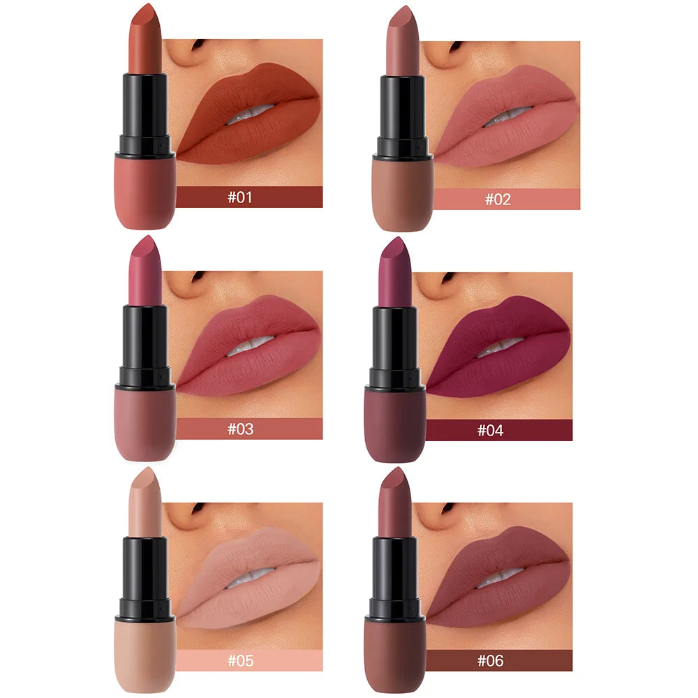 Matter Lippenstift – Samtweiches Finish in 6 trendigen Farben