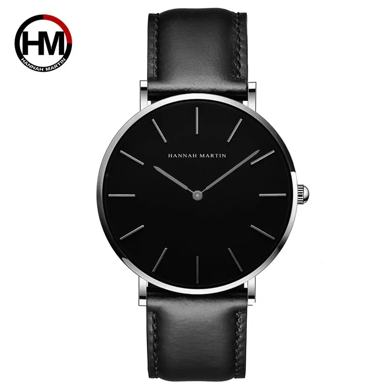 Hannah Martin Ultra Dünne Quarz Männer Uhr Edelstahl Mesh Uhren Männer Einfache Mode Business Japan Armbanduhr Uhr Männlich