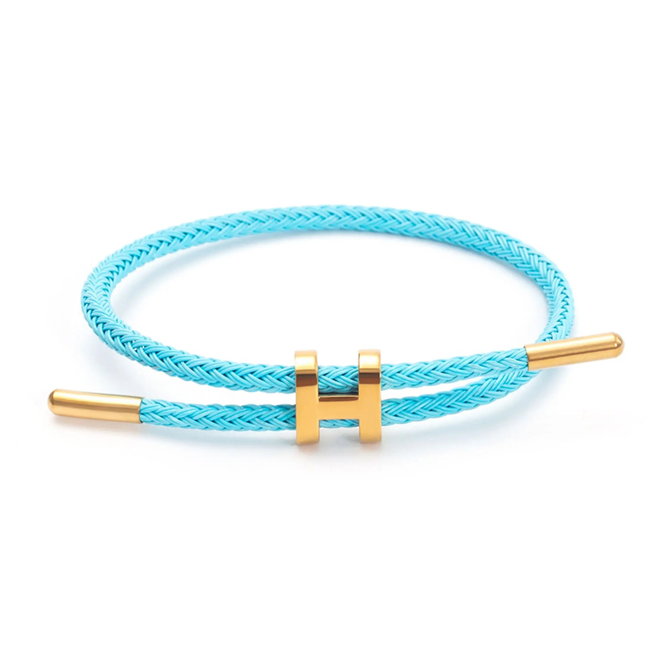G&D Edelstahl vergoldetes einfaches H-förmiges verstellbares Hartseil-Armband, geeignet als Geschenk für den täglichen Gebrauch von Damen und Herren
